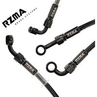 PTFE Brake Hose Kit RZMA - Stainless Braided Hydraulic Line + CNC Banjo Eyeball Adapters for Disc Brakes