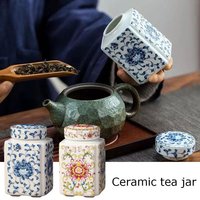 Kitchen Seasoning Ceramic Tea Pot Traditional Chinese with Lid Airtight Food Storage Containers Reusable Pantry Organization