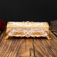 Europäische, handbemalte rechteckige Schmuckschatulle in Roségold, leichte Luxus-Schmuckschatulle, kreative Schmuckschatulle, große Schmuckschatulle, Hochzeitsdekoration, Valentinstag