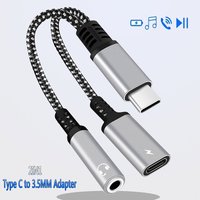 PD 60W USB Type C to 3.5mm Headphone and Charger Adapter 2-in-1 USB C to AUX Audio Jack Dongle Cable For Fast iphone 16 Samsung