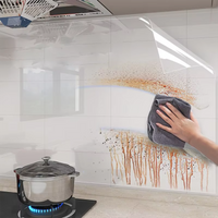 Transparent Kitchen Oil Proof Wall Sticker Electrostatic Adsorption Protective Film Waterproof antifouling No Glue Wallpaper