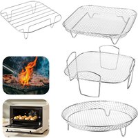 Air Fryer Rack for Ninja Dual Stainless Steel Grilling Rack Rectangle Hot Airfryer Basket Tray Accessories