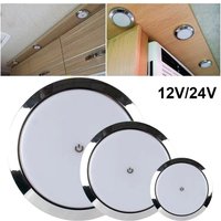12/24V RV Marine Boat Ceiling Roof Light Universal LED Ceiling Downlight Touch Switch Round Dome Lamp for Camper Yacht Caravan