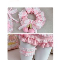 Y2k Kawaii Women Swimwear Bikini Set Cherry Strawberry Print Dot Two-Piece Bikini Set Sweet Bodycon Beach Cute Summer