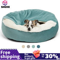Orthopedic Dog Bed With Hooded Blanket Winter Warm Waterproof Dirt Resistant Cat Puppy House Cuddler Machine Washable
