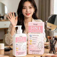 Hoygi 5 in 1 Facial Cleanser Control Oil Balance Gentle Cleansing Brightening Refreshing Rich Creamy Foam Moisturizing Face Wash