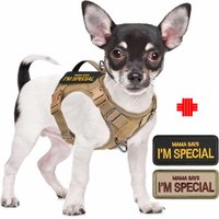 Tactical Dog Harness for Small Dogs - Military Service Dog Vest with Vertical Handle and Reflective Vest for Outdoor Training