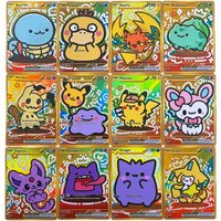 Potdemiel Pokemon PTCG Cards Holo Gengar Ditto Bulbasaur Squirtle Psyduck Snorlax Cards Q Version Collection Pokemon Cards Gift