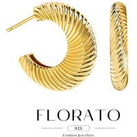 925 Sterling Silver Needle Spiral Pattern C-shaped Large Earrings Retro European American Metal Earrings Fashion Accessories