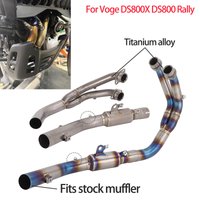 Modified Motorcycle Exhaust Escape Header Front Link Pipe Slip on For Voge DS800X DS800 Rally Fits Stock Muffler Titanium Alloy