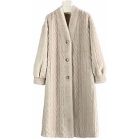 Faux Fur Coat Women 2025 - Long Plush Mink Effect Cable Knit Cardigan, Eco Friendly Thickened Winter Jacket, Y2K Cozy Fuzzy Oute
