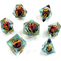 7Pcs/Set Drachenauge Bewegliche Würfel Digital Diamant Form Polyeder Spielzeug Unterhaltung Zubehör für Home Decor Tischspiel