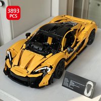 3893PCS MOC Supercar Technique Jaune P1 1:8, Modèle de Blocs de Construction, Jouet d'Assemblage et d'Exposition de Collection, Cadeaux d'Anniversaire pour Adultes