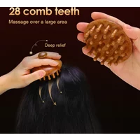Head Meridian Massage Comb Sandalwood Finger Ring Comb Comb Scalp Massager Anti-Static Wooden Brush Guasha Tool for Full Body