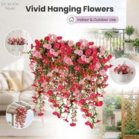 2PCS Colorful Artificial Trumpet Flower Vine Hanging Garland for Garden Wall Wedding Home Decor
