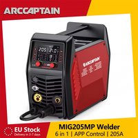 ARCCAPTAIN MIG205 Pro Schweißgerät 205A 6-in-1 MIG-Schweißmaschine, APP-Steuerung, Gas-MIG/Flussmittel/Spool Gun/MMA/Lift TIG/Punktschweißen