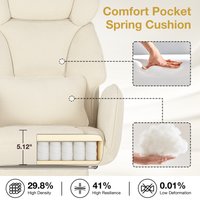 440LBS Load Criss Cross Chair with Wheels Ergonomic Office Chair with Reversible Armrest Wide Seat Comfy Desk Chair Foot Rest
