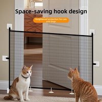 New Retractable Pet Barrier Fences Folding Mesh Pet Safety Gate Anti-Escape with Hooks Dog Isolation Gate Stairs