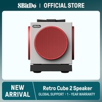 8BitDo Retro Cube 2 Speaker, Portable Bluetooth Speaker with Stereo Sound, Wireless Charging Dock, Bluetooth 5.3/2.4G/Wired