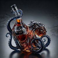 Unikalna szklana butelka na alkohol w kształcie ośmiornicy Kraken, przezroczysty karafka na rum, dekoracyjny element wyposażenia baru i wystawowy element do domu na alkohole.