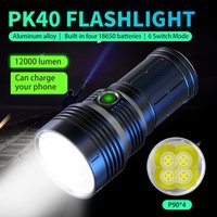 NATFIRE Ultra Powerful Flashlight 12000LM 8LED Flashlights Strong Light Rechargeable High Power Aluminum Outdoor Waterproof