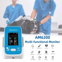 Multi-Parameter Veterinary Monitor Bluetooth APP Control 6-Parameter Portable Pet Vital Signs Monitor for Dog Cat Clinic Use
