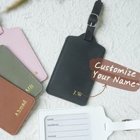 Custom Hot Stamping Name Luggage Tag | Golden Monogram, Lightweight, Elegant Document Card, Travel Additions, Casual Style