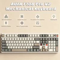 AULA F108 Pro V2 Wireless Mechanical Keyboard Tri-Mode TFT Smart Display 8KHz 100% Layout RGB Hot-swap Gasket 10000mAh for PC