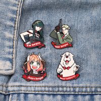 4pcs Spy Family Cartoon Enamel Pin Set Cute Anya Joel Lloyd Anime Cartoon Badge Backpack Hat Brooch Cosplay Accessories Gift