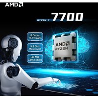 NEW AMD Ryzen 7 7700 8-Core 16-Thread DDR5 5NM L3=32M 3.8GHz Processor 65W Socket AM5 R7 7700 but without fan