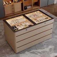Cloakroom island cabinet haute couture villa large flat bedroom fingerprint lock storage cabinet jewelry display cabinet