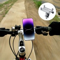 360 Degree Rotatable Handlebar Phone Clip, Four Claw Fixed Bike Mount Holder2.3-3.4 Inch Phones, Shockproof Smartphone Bracket