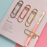 15PCS/Set Love-Shaped Metal Paper Clips - Bookmark for Photo, Flipchart, Memo & Ticket Holding, Office/School Stationery