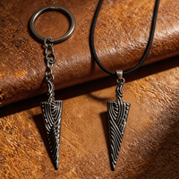 2Pcs/Set Hollow Knight Bone Nail Keychain Necklace Black Rope Chain Pendant for Men Women Game Fans Collectible
