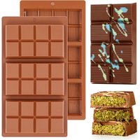 1Pcs Silicone Chocolate Bar Mold, Deep Dubai 0.85Inch Stuffed Large Chocolate Molds, Silicone Break Apart Thick Silicone Molds