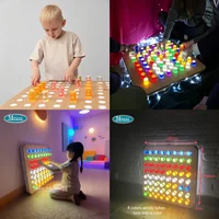 LED Sensory Peg Board Light Wall Kids Montessori Interactive Toy for Autism Therapy Sensory Room
