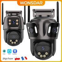 WONSDAR Outdoor WLAN PTZ-Kamera mit drei oder zwei Objektiven, IP-Kamera mit automatischer Verfolgung, Farbnachtsicht, Videoüberwachung, CCTV, ICsee