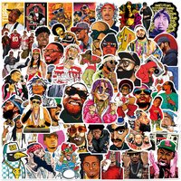 50Pcs Cool DJ Rap Stickers Hip Hop Rapper Stickers DIY Stickers Scrapbooking Phone Luggage Skateboard Waterproof Decals