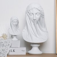 Greek Goddess Statue, Half Body of Veiled Lady, Roman Mythology Gift Girl Sculpture, Home Living Room Desk Decoration