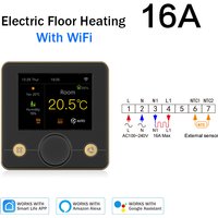 Tuya smart home wifi thermostat für boden heizung kabel temperatur regler 220v ter mostato 16a alexa google assistant