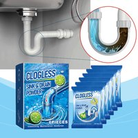 Drain Opener Powder 6pcs Kitchen Drain Unblocker Powerful Pipe Dredging Hair & Grease Cleaner Clogless Powder Unclogger Heavy