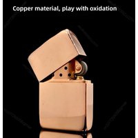 New 1941 Model Red Copper Kerosine Lighter, Retro Windproof Flint Wheel, Oxidized Finish, Men's Collectible Gift