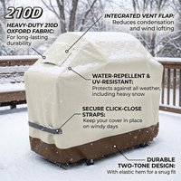 210D BBQ Beige Barbecue Grill Outdoor Gas BBQ Cover Dustproof Cover Oven Protective Cover Waterproof Oven Hood Furniture Cover