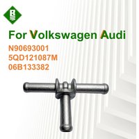 N90693001 Aluminium Coolant T Fitting Hose Connector Coupler Water Pipe for VW Jetta Skoda for Audi A3 06B133382 ST006