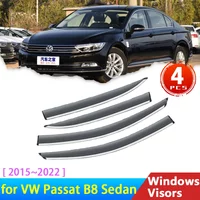 Windshield for Volkswagen VW Passat B8 GT Sedan 2015~2022 Accessories Deflectors Car Side Window Visor Trim Rain Eyebrow Guards