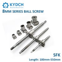 8mm Ball Screw SFK0801 SFK0802 SFK08025 CNC Miniature Ball Screw 100mm-550mm Micro Ball Screw for 3D Printer