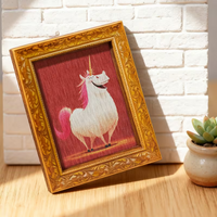 Funny Smiling Unicorn Fridge Magnet,Vintage Style Art Print Refrigerator Sticker,Decorative Magnetic Ornament for Kitchen & Home