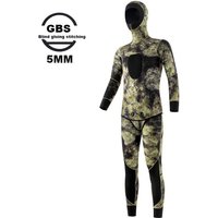Wetsuit Men 5mm Neoprene Spearfishing Scuba Diving Suit Camouflage 2pieces Keep Warm Fishing Surfers with Chloroprene