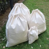 3 Sizes Reusable Cotton Drawstring Storage Bag Home Large Size Clothes Quilt Toy Organizer Sundries Storage Sacks Durable