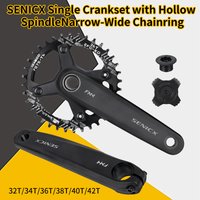 SENICX 170mm MTB Bike Crank with 104 BCD NW Single Chainring Hollow 24mm Axle Bicycle Crankset Super Strength Upgrade Set 8-12V